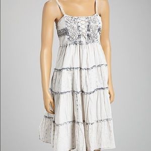 Bohemian Style Lace-Up Shift Dress